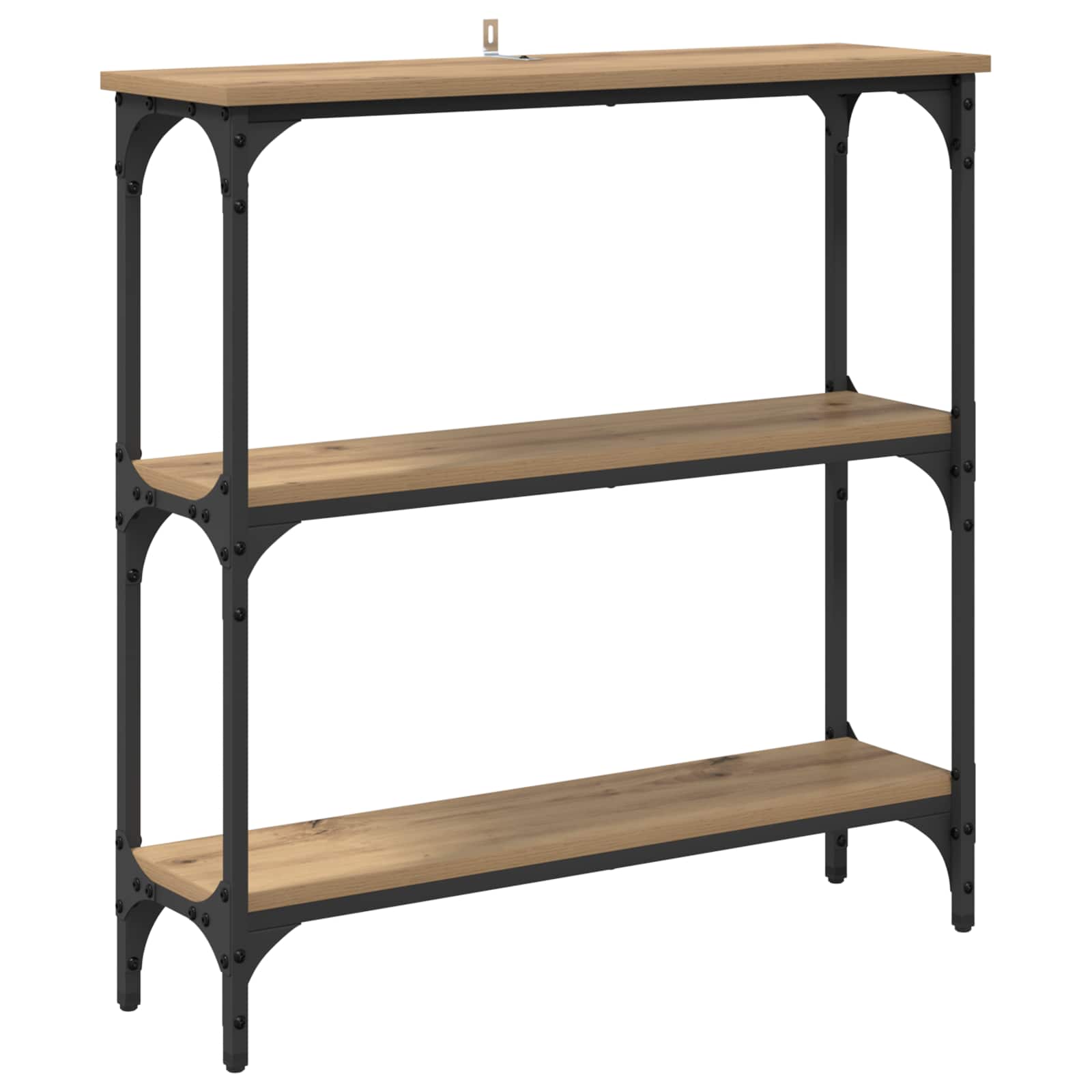Mesa Consola con estante Roble artesanal 75 x 22,5 x 75 cm