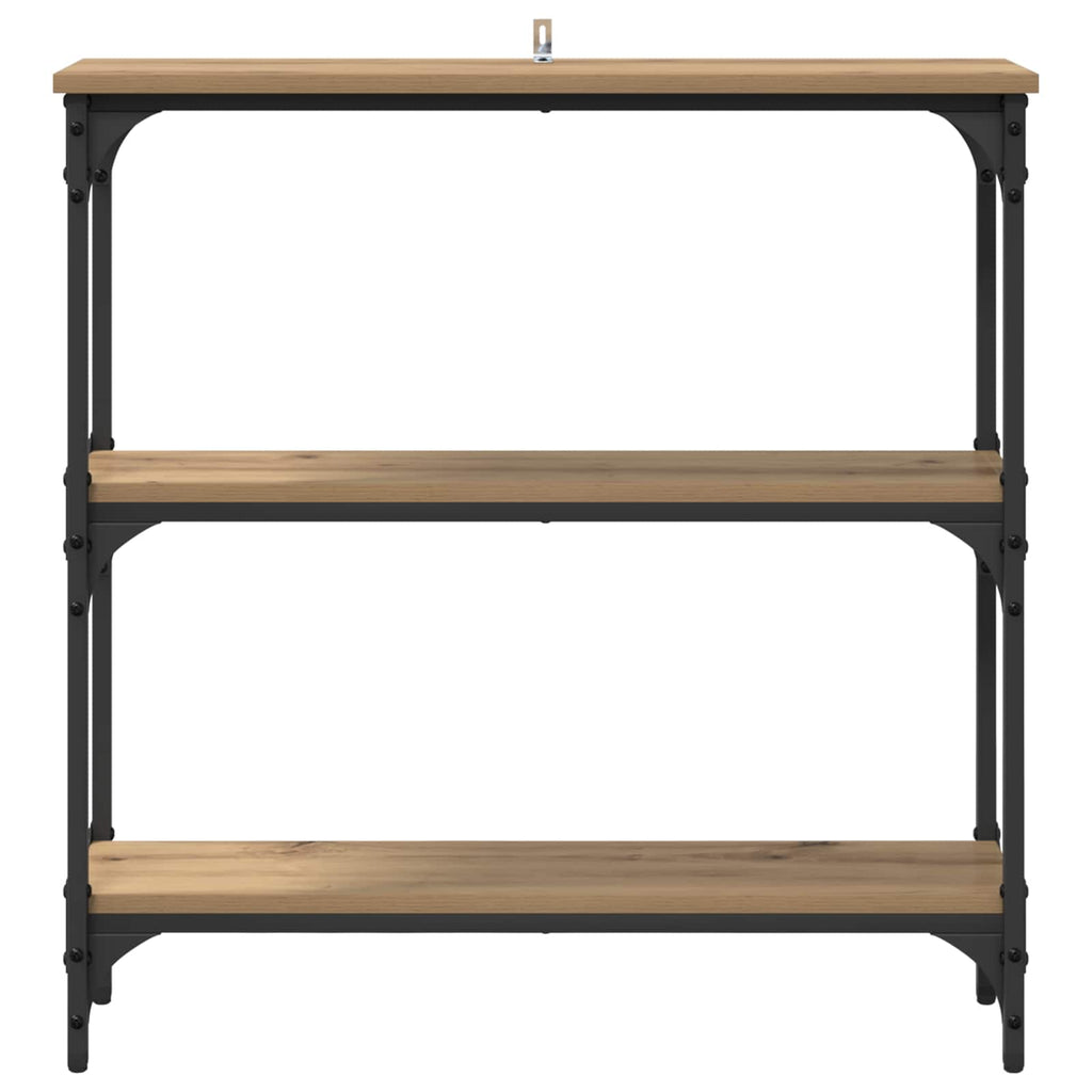 Mesa Consola con estante Roble artesanal 75 x 22,5 x 75 cm