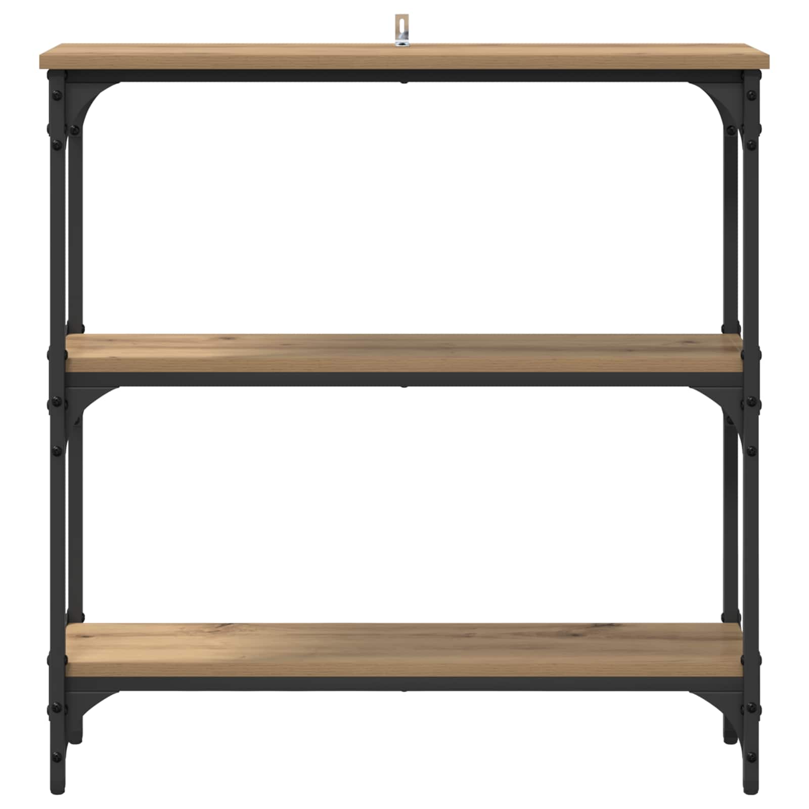 Mesa Consola con estante Roble artesanal 75 x 22,5 x 75 cm