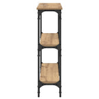 Mesa Consola con estante Roble artesanal 75 x 22,5 x 75 cm