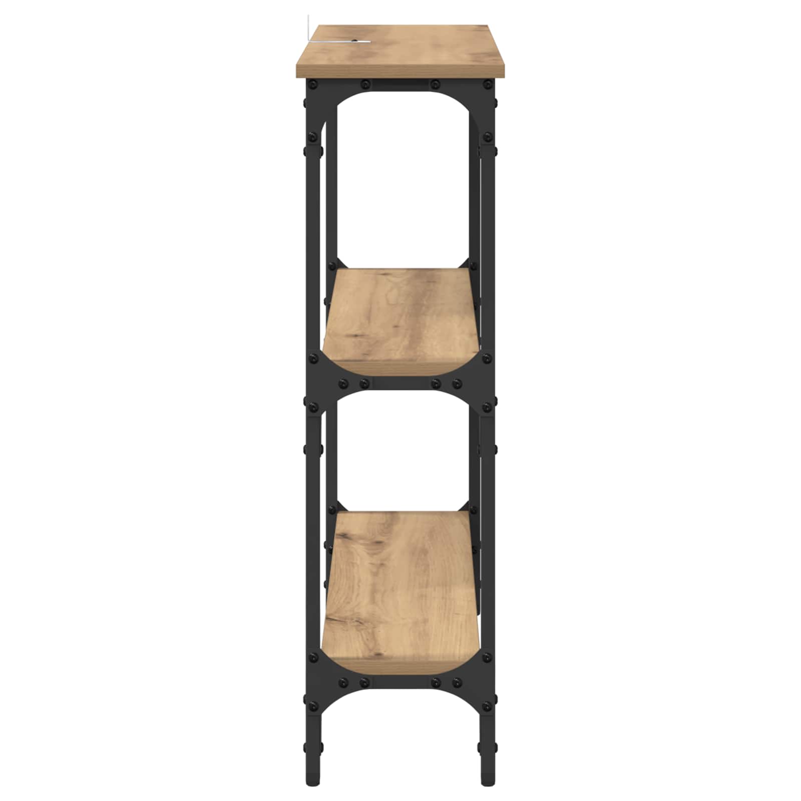 Mesa Consola con estante Roble artesanal 75 x 22,5 x 75 cm