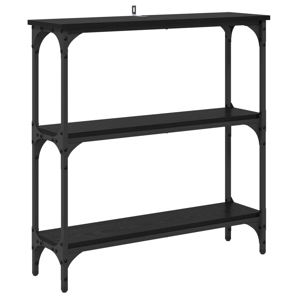 Mesa Consola Roble Negro 75 x 22,5 x 75 cm Madera de ingeniería