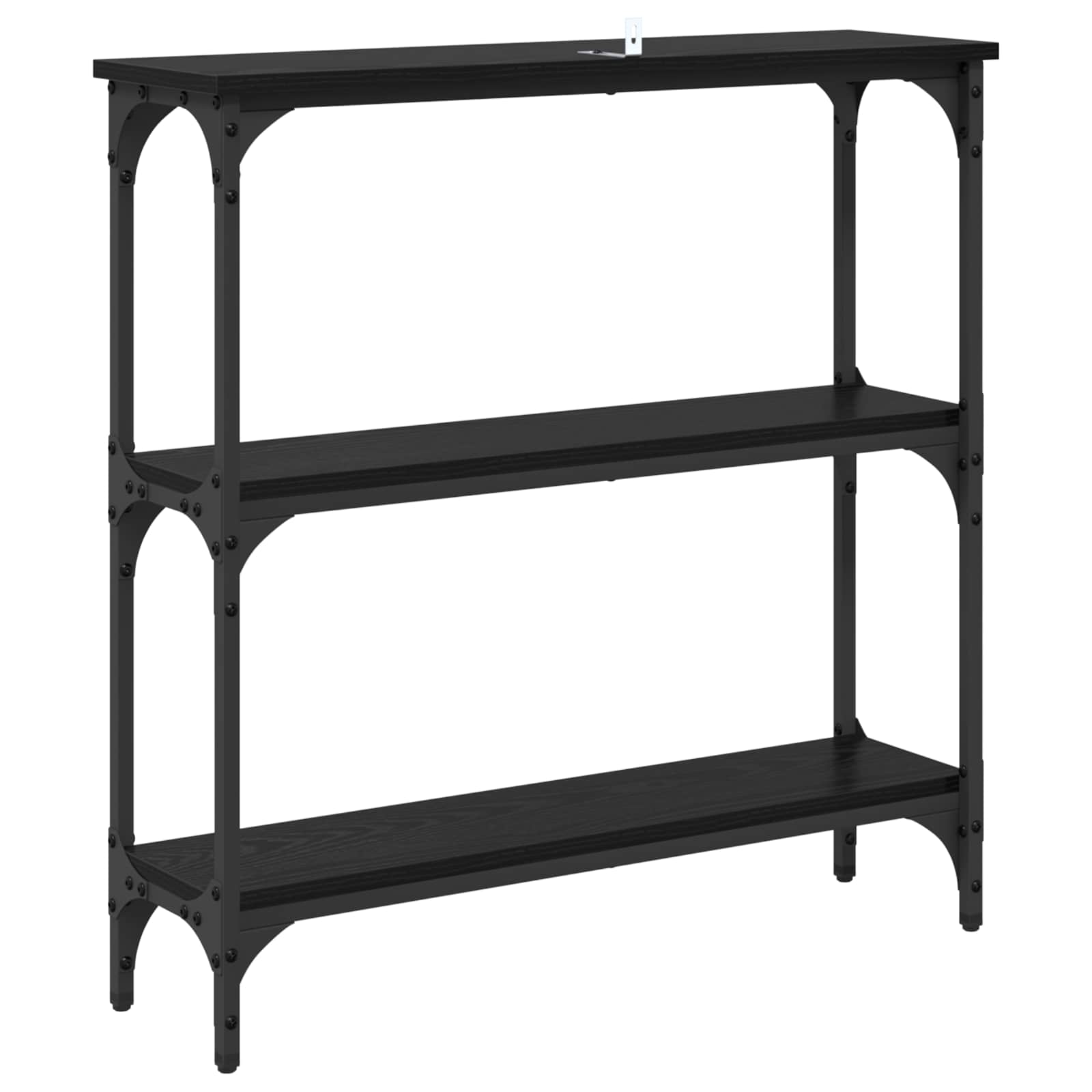 Mesa Consola Roble Negro 75 x 22,5 x 75 cm Madera de ingeniería