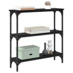 Mesa Consola Roble Negro 75 x 22,5 x 75 cm Madera de ingeniería