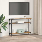 Mesa Consola con estante Madera envejecida 100 x 29 x 75 cm