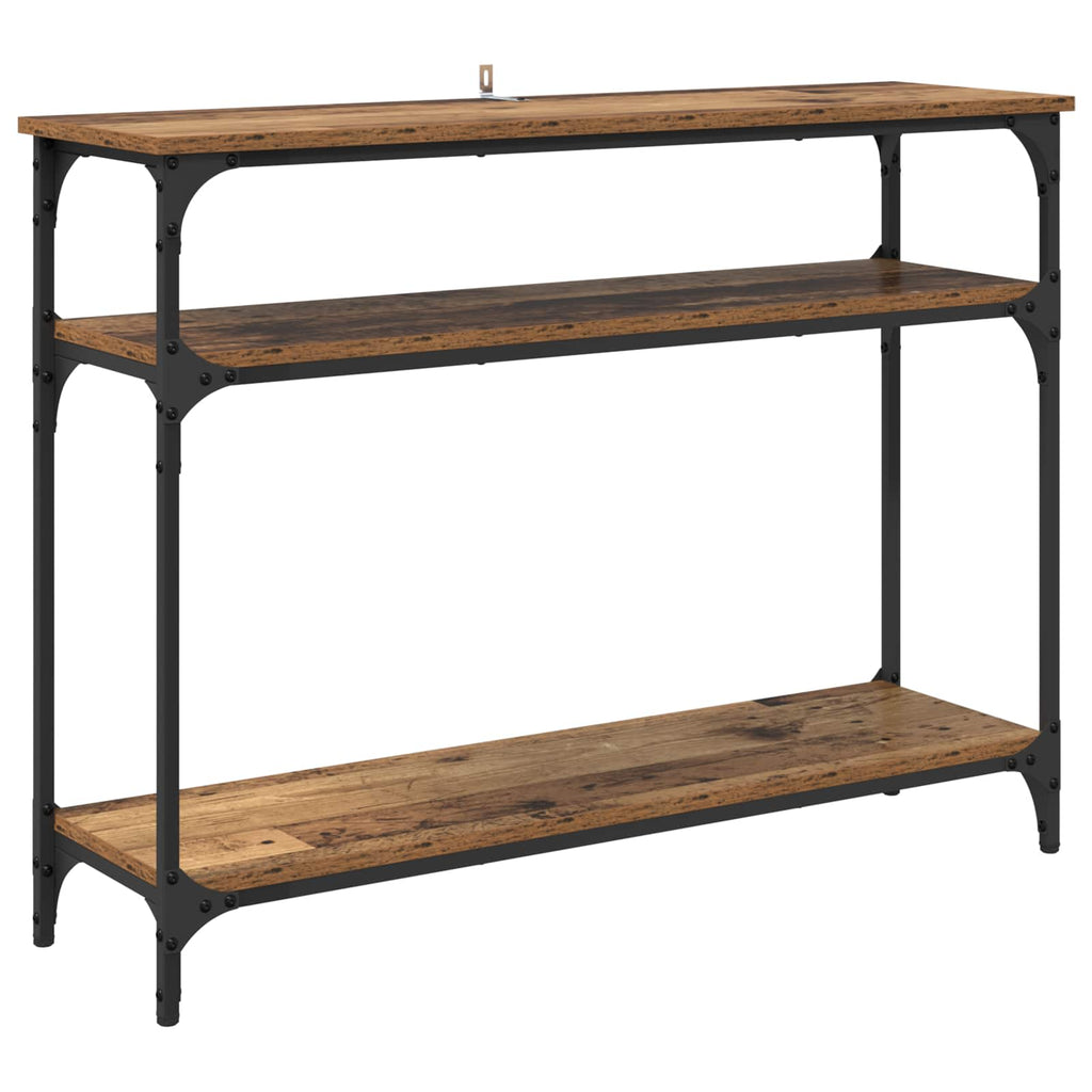 Mesa Consola con estante Madera envejecida 100 x 29 x 75 cm