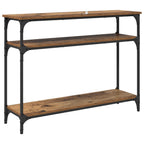 Mesa Consola con estante Madera envejecida 100 x 29 x 75 cm