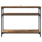 Mesa Consola con estante Madera envejecida 100 x 29 x 75 cm