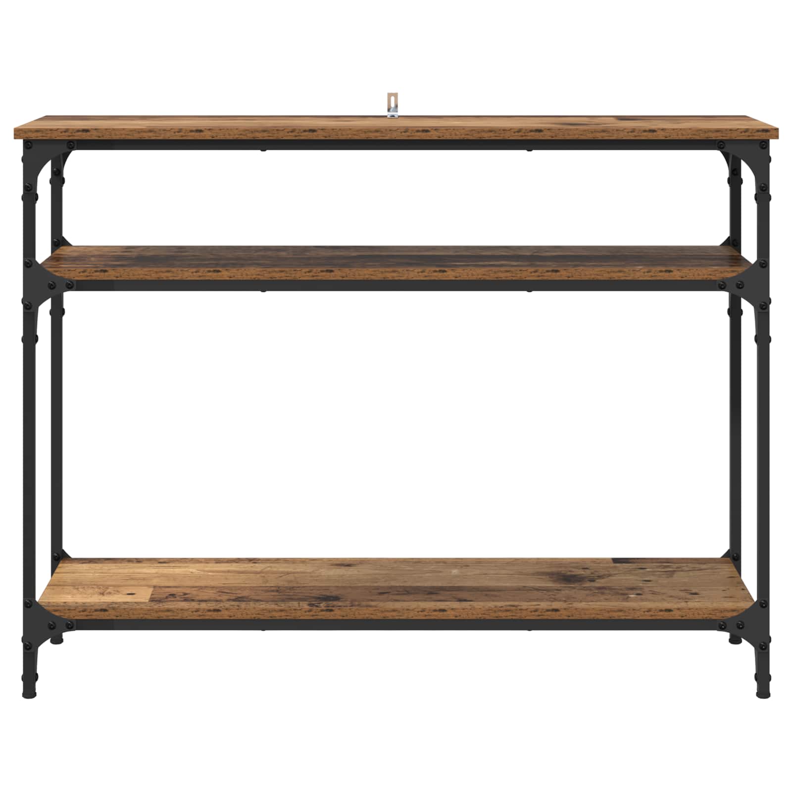 Mesa Consola con estante Madera envejecida 100 x 29 x 75 cm