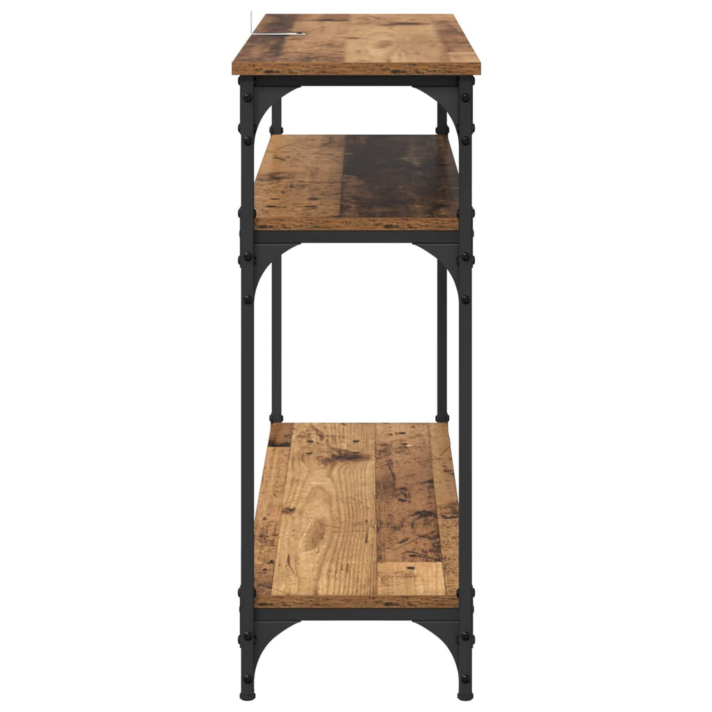 Mesa Consola con estante Madera envejecida 100 x 29 x 75 cm