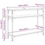 Mesa Consola con estante Madera envejecida 100 x 29 x 75 cm