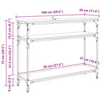 Mesa Consola con estante Madera envejecida 100 x 29 x 75 cm