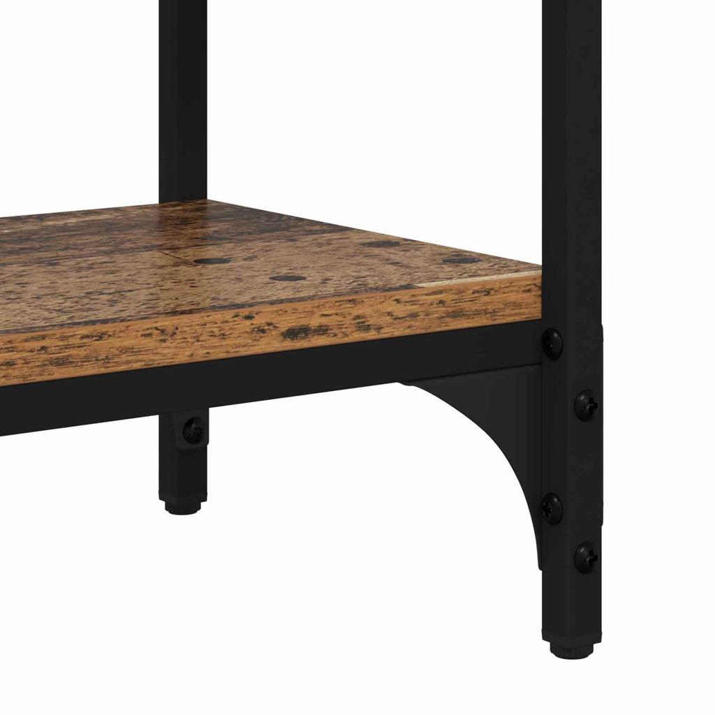 Mesa Consola con estante Madera envejecida 80 x 29 x 75 cm