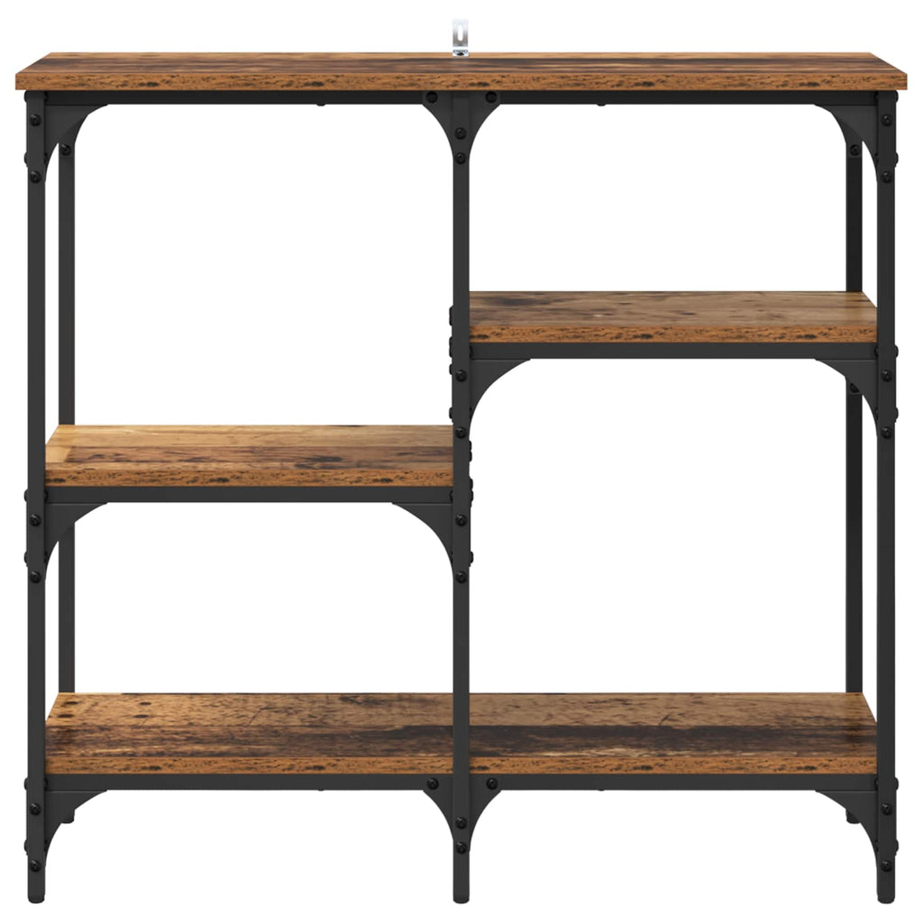 Mesa Consola con estante Madera envejecida 80 x 29 x 75 cm