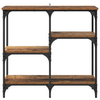 Mesa Consola con estante Madera envejecida 80 x 29 x 75 cm