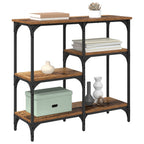Mesa Consola con estante Madera envejecida 80 x 29 x 75 cm