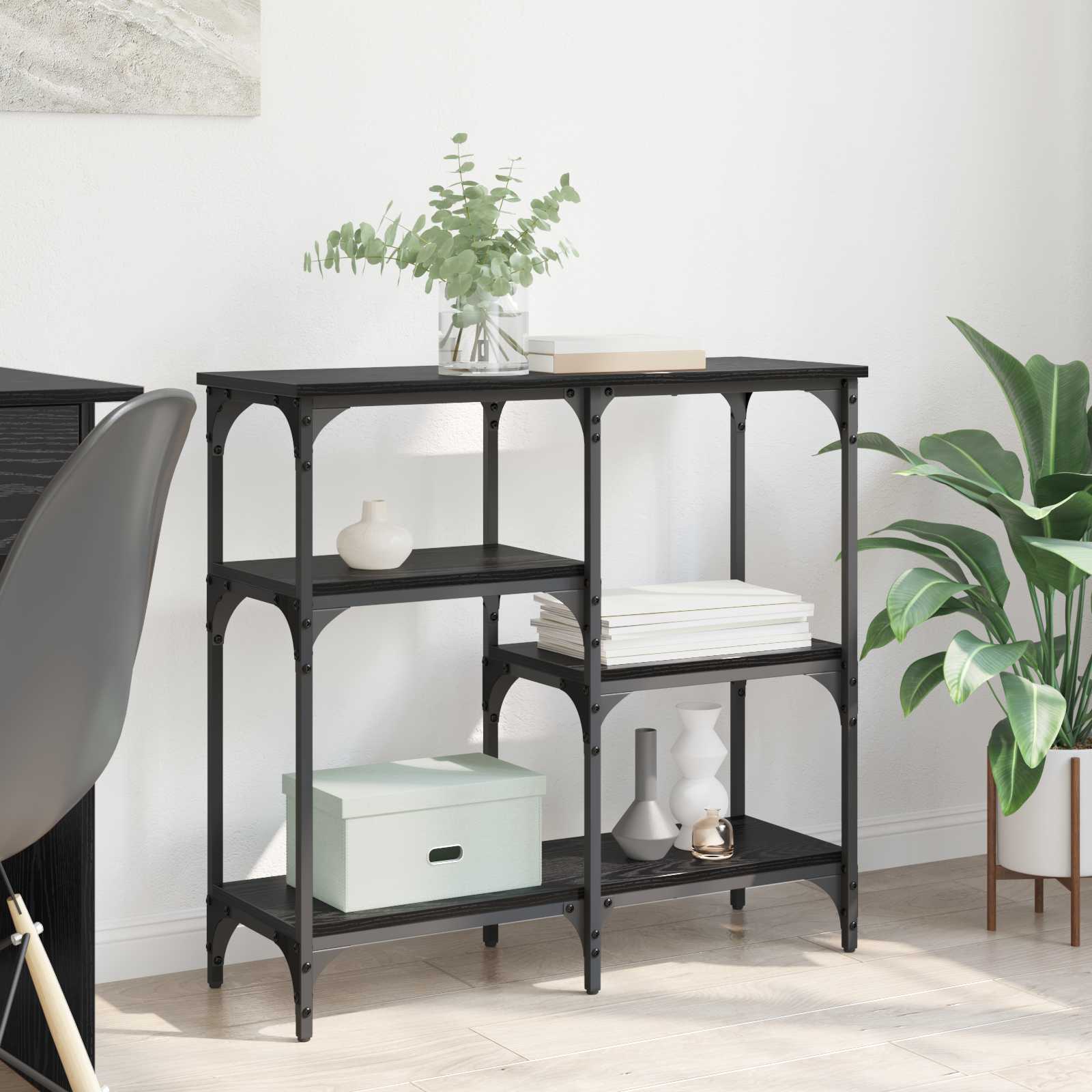 Console Table with Shelf Aged Wood 80 x 29 x 75 cm