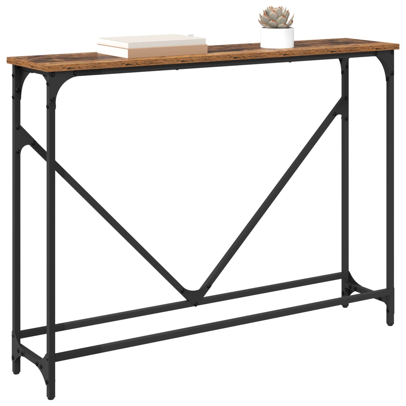 Mesa Consola Manual Madera envejecida 102 x 23 x 75 cm