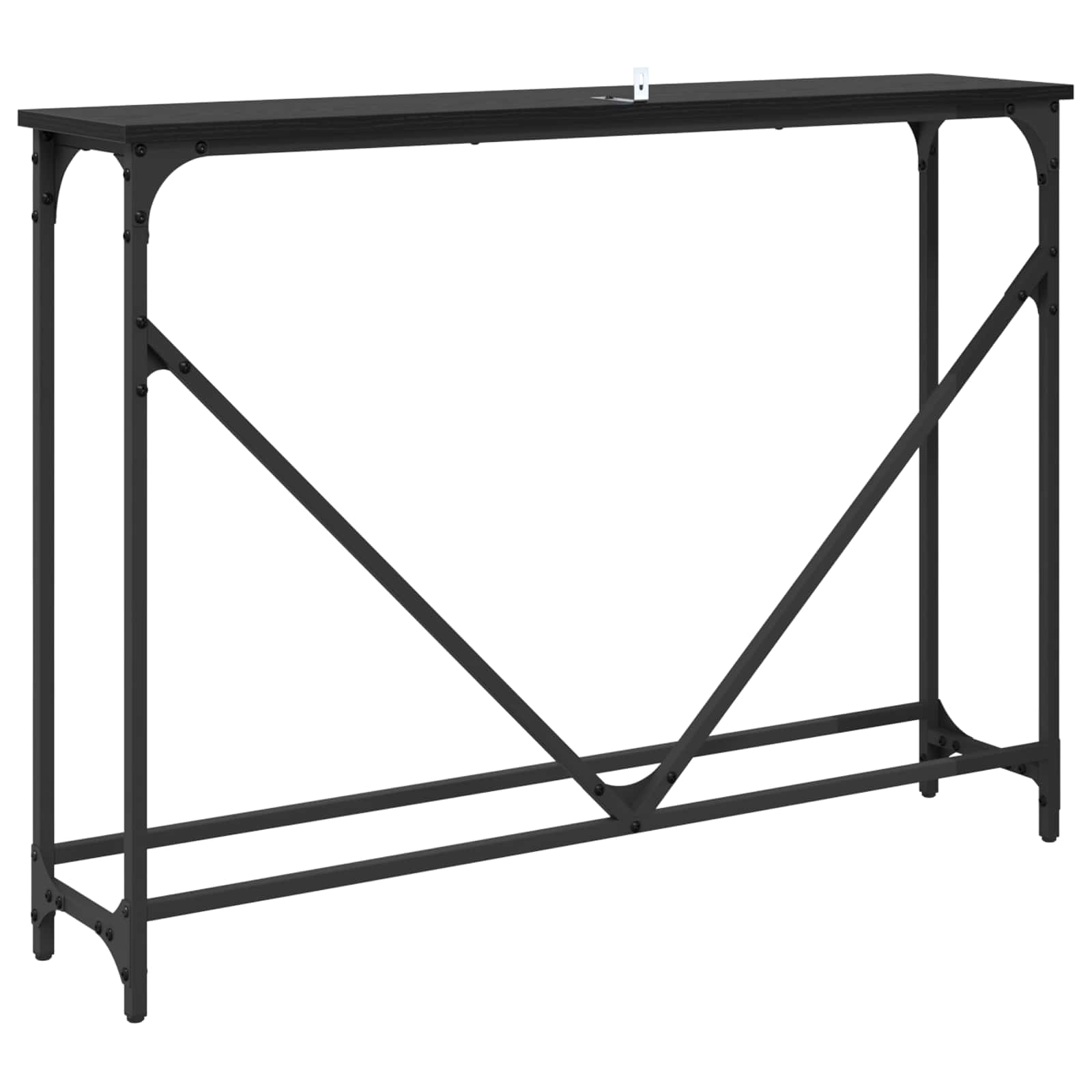 Mesa Consola Roble Negro 102 x 23 x 75 cm Madera de ingeniería