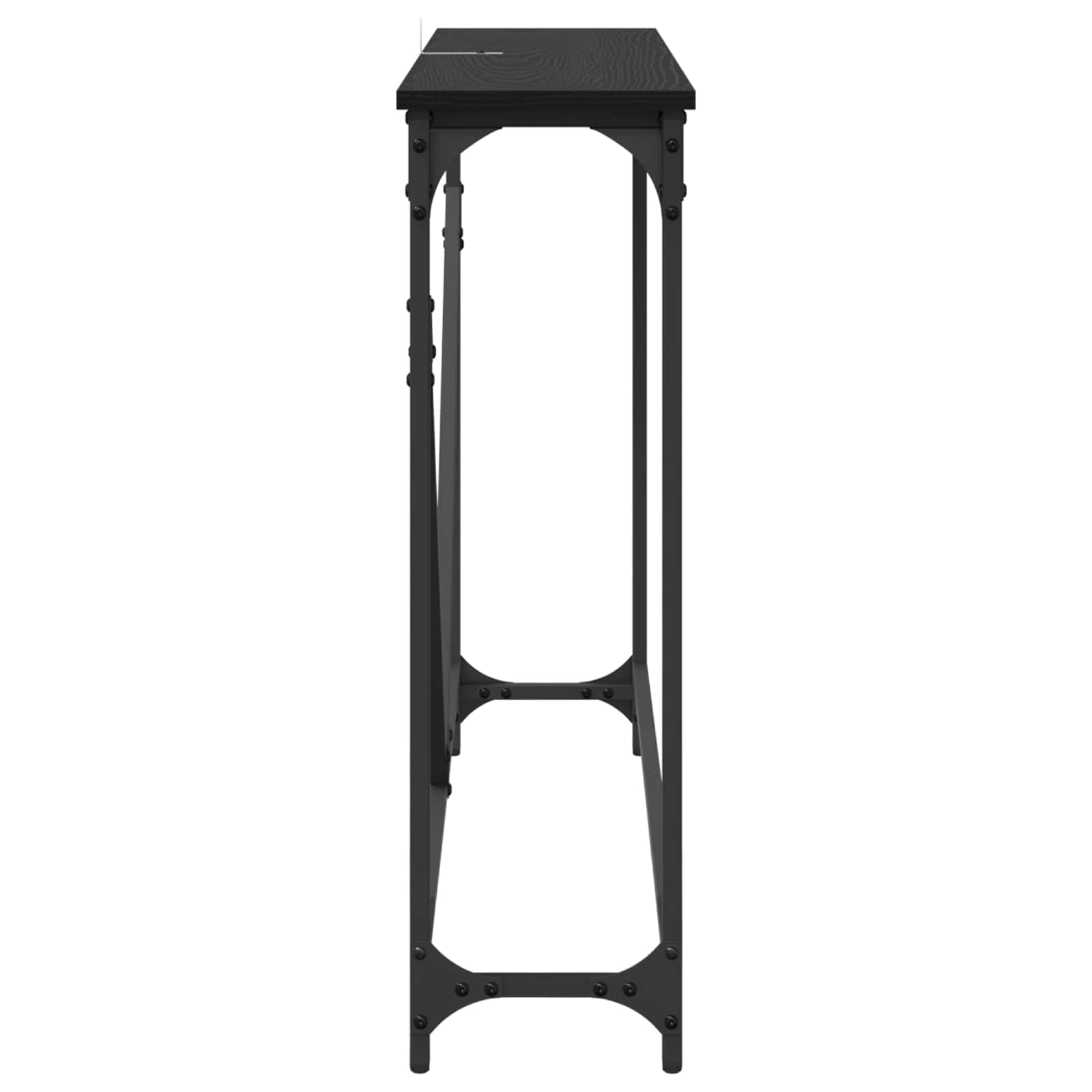 Mesa Consola Roble Negro 102 x 23 x 75 cm Madera de ingeniería