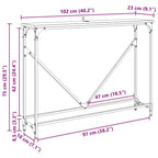 Mesa Consola Roble Negro 102 x 23 x 75 cm Madera de ingeniería