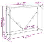 Mesa Consola Roble Negro 102 x 23 x 75 cm Madera de ingeniería