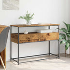 Mesa Consola con cajón Madera envejecida 100 x 40 x 75 cm