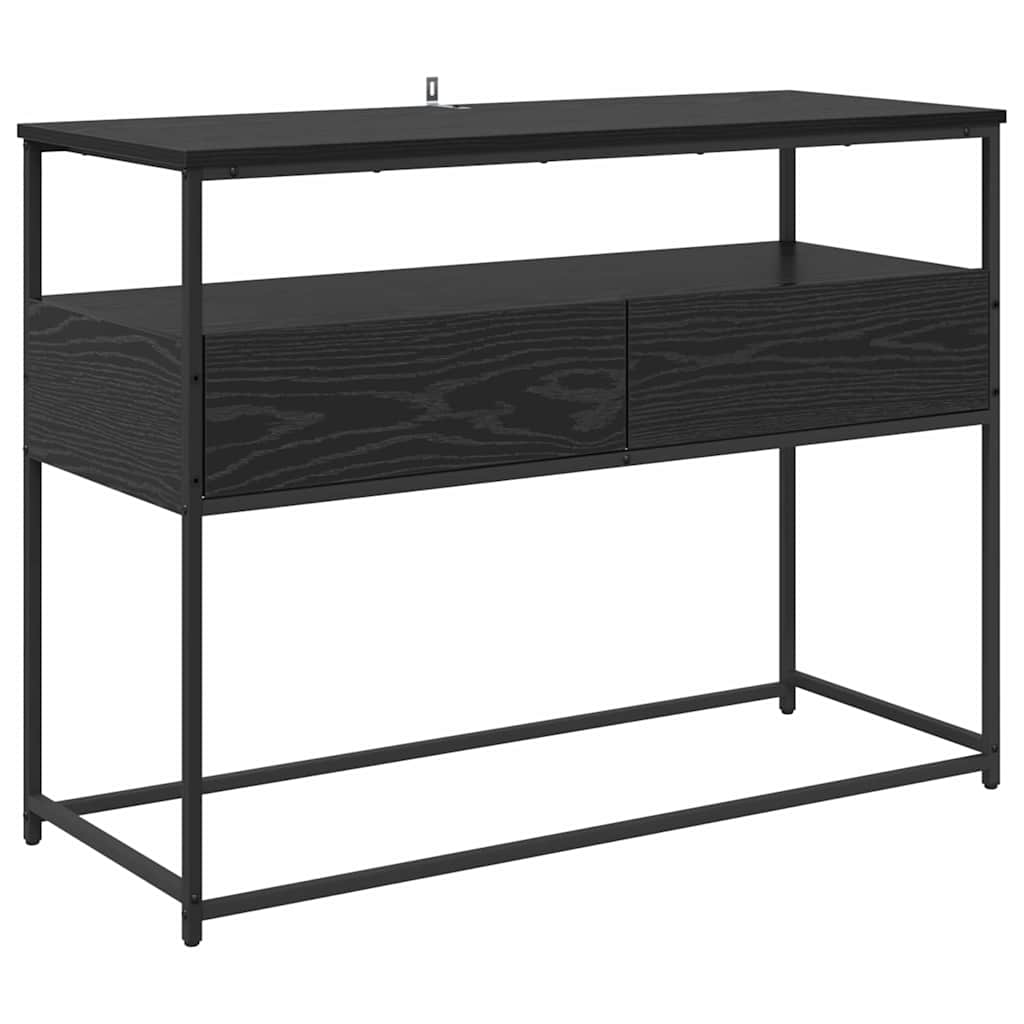 Mesa Consola Roble Negro 100 x 40 x 75 cm Madera de ingeniería