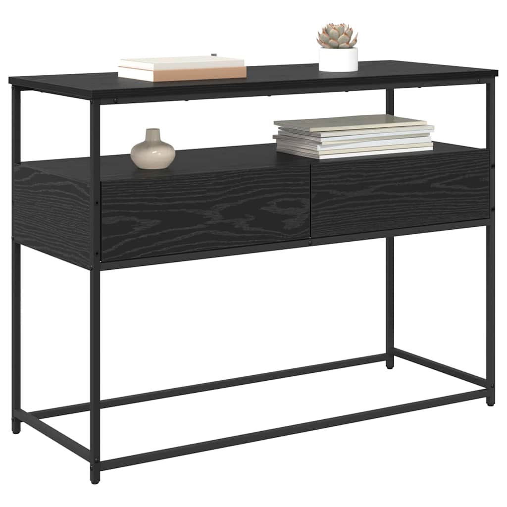 Mesa Consola Roble Negro 100 x 40 x 75 cm Madera de ingeniería