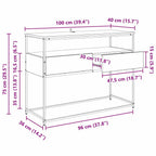 Mesa Consola Roble Negro 100 x 40 x 75 cm Madera de ingeniería