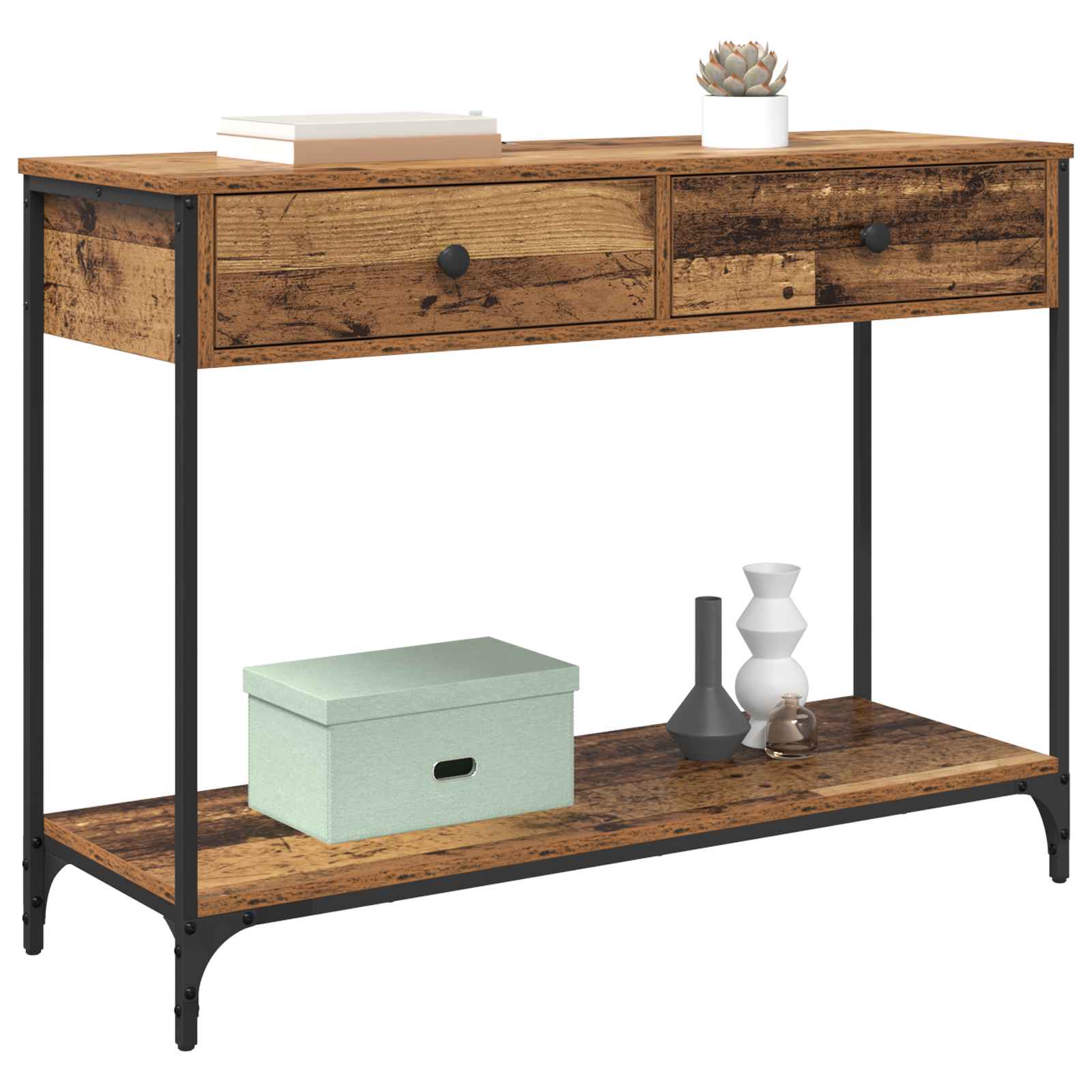 Mesa Consola con cajón Madera Vieja 100 x 34,5 x 75 cm