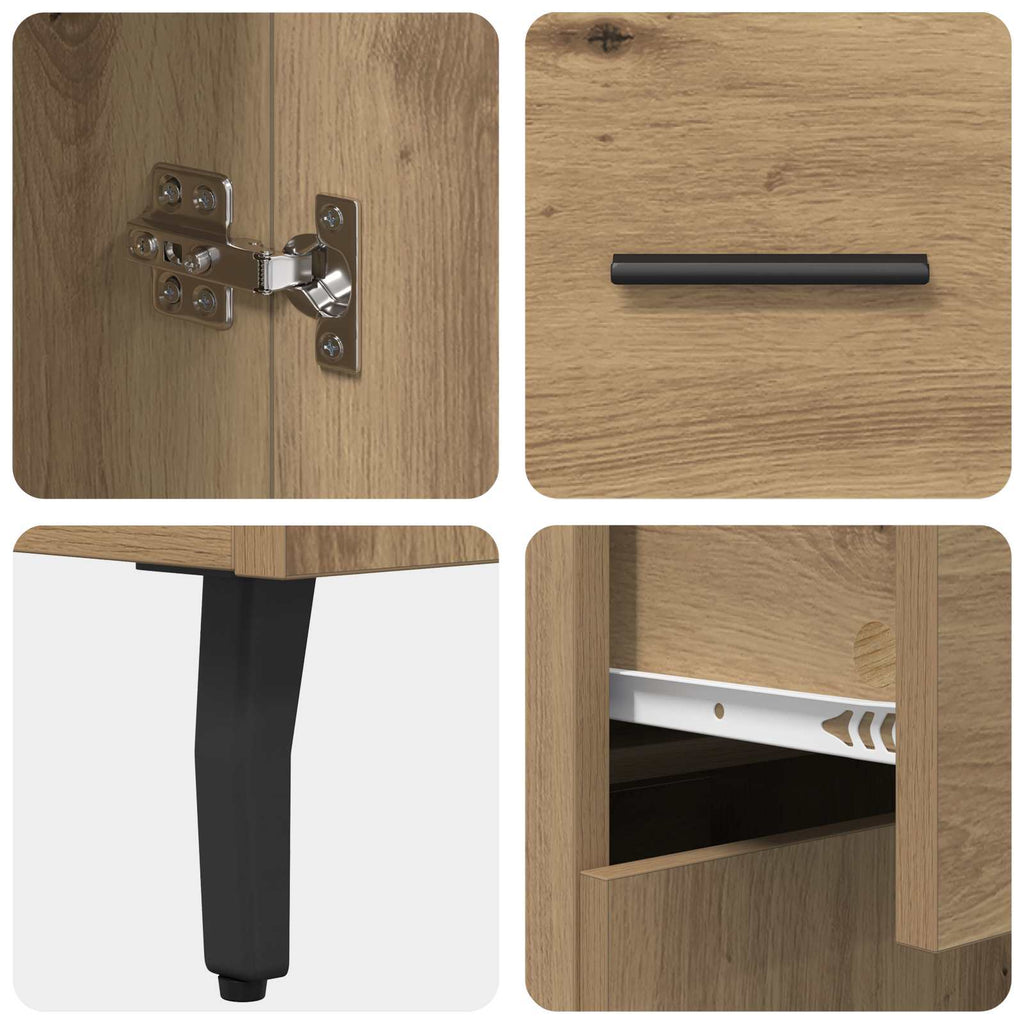 Vitrina Roble artesanal 69,5 x 34 x 90 cm Madera contrachapada