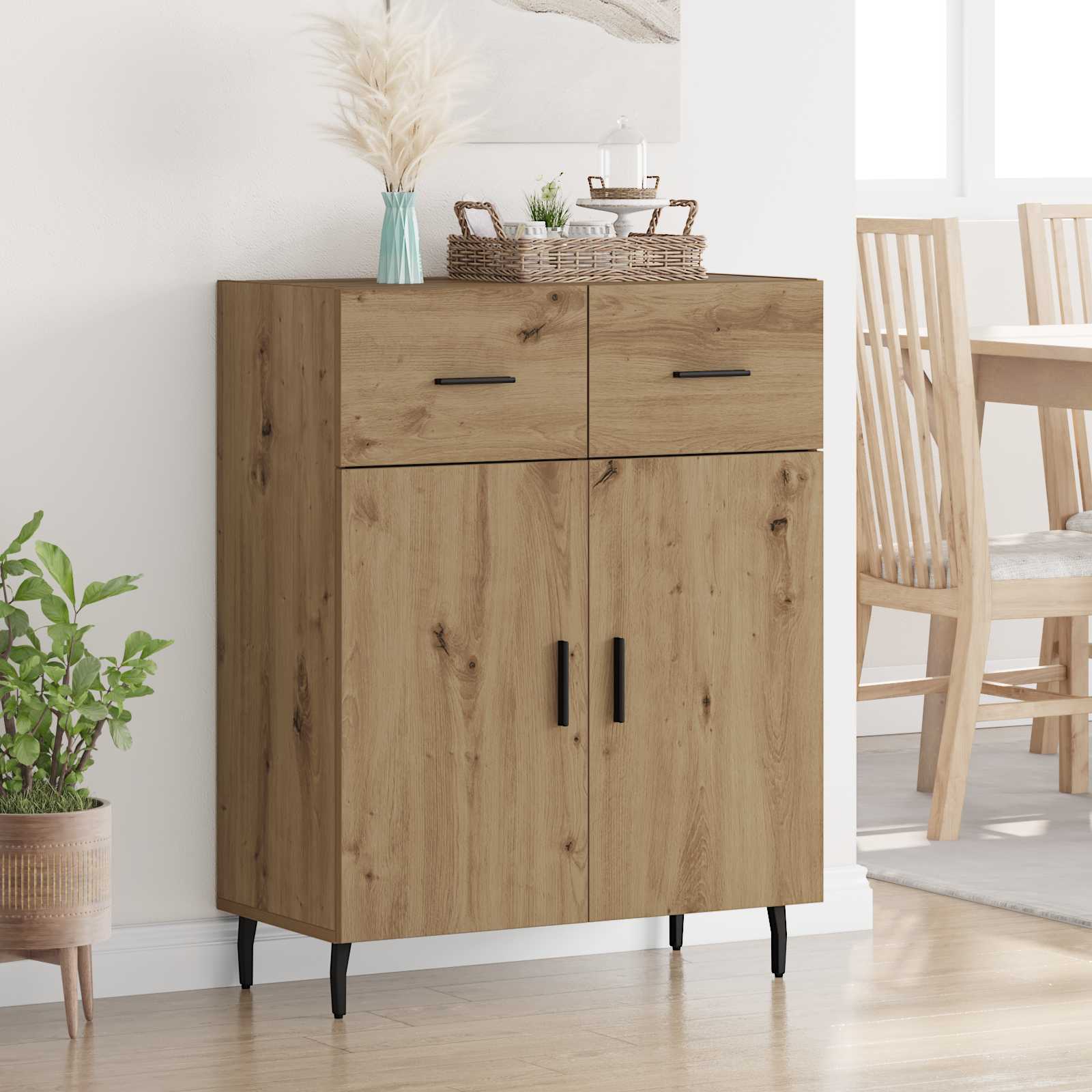 Vitrina Roble artesanal 69,5 x 34 x 90 cm Madera contrachapada