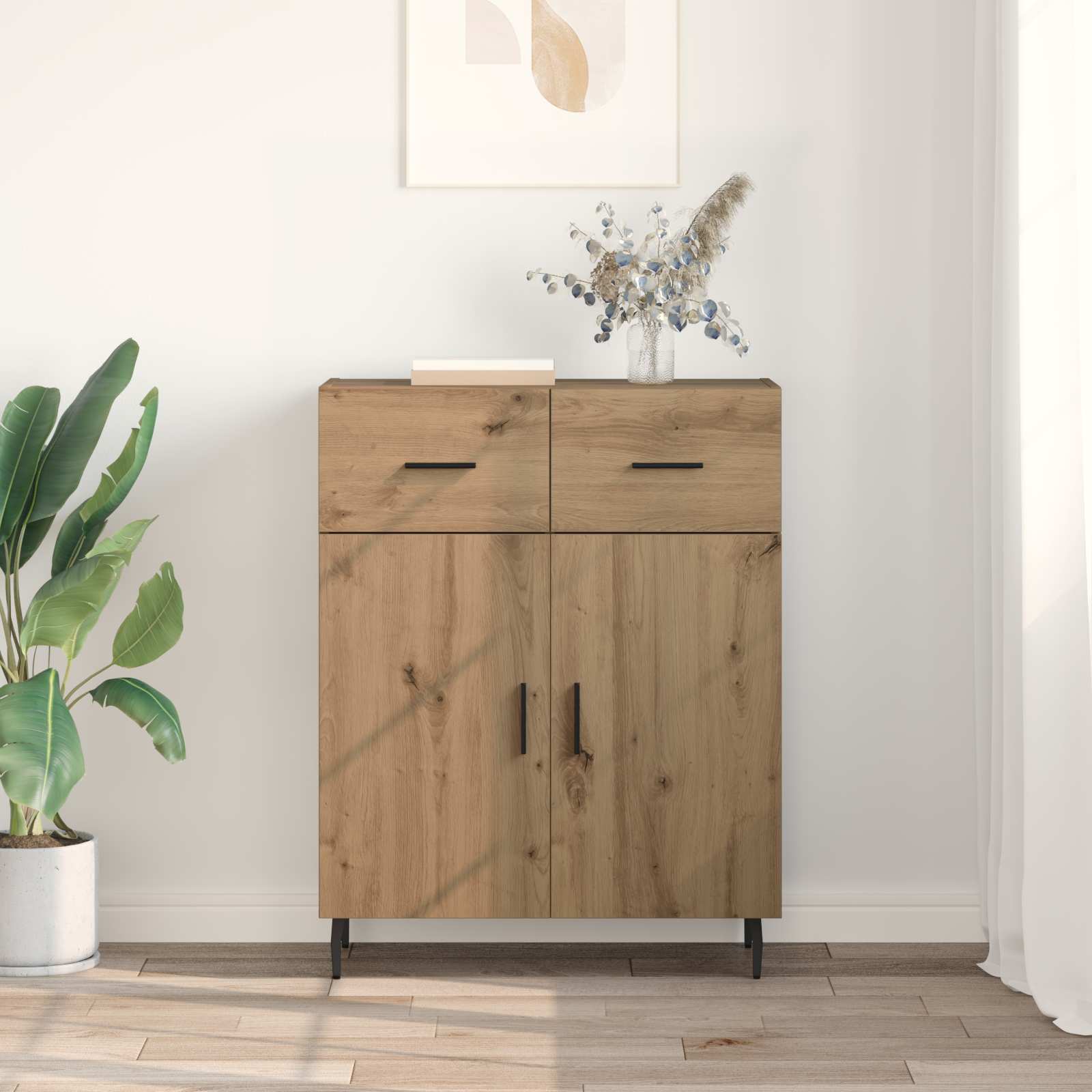 Vitrina Roble artesanal 69,5 x 34 x 90 cm Madera contrachapada
