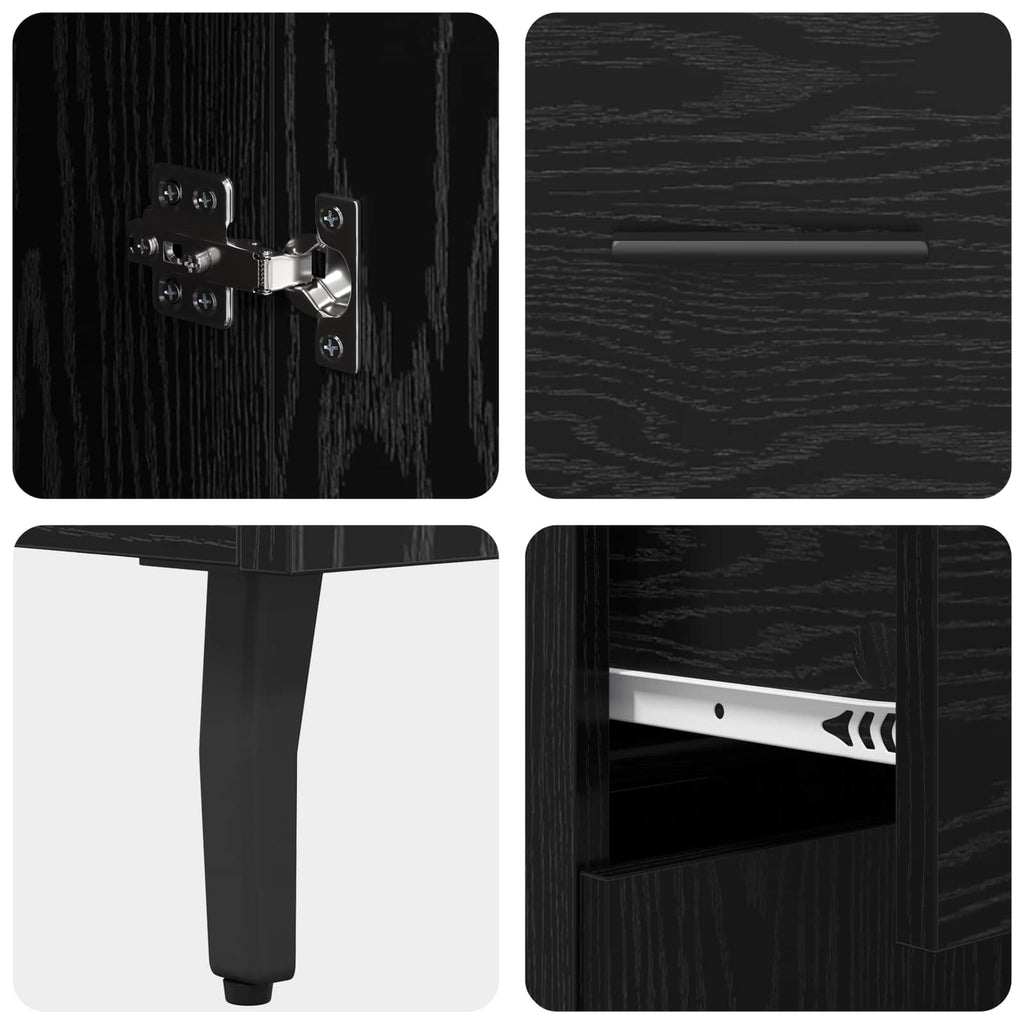 Vitrina Roble Negro 69,5 x 34 x 90 cm Madera contrachapada