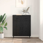 Vitrina Roble Negro 69,5 x 34 x 90 cm Madera contrachapada