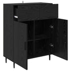 Vitrina Roble Negro 69,5 x 34 x 90 cm Madera contrachapada