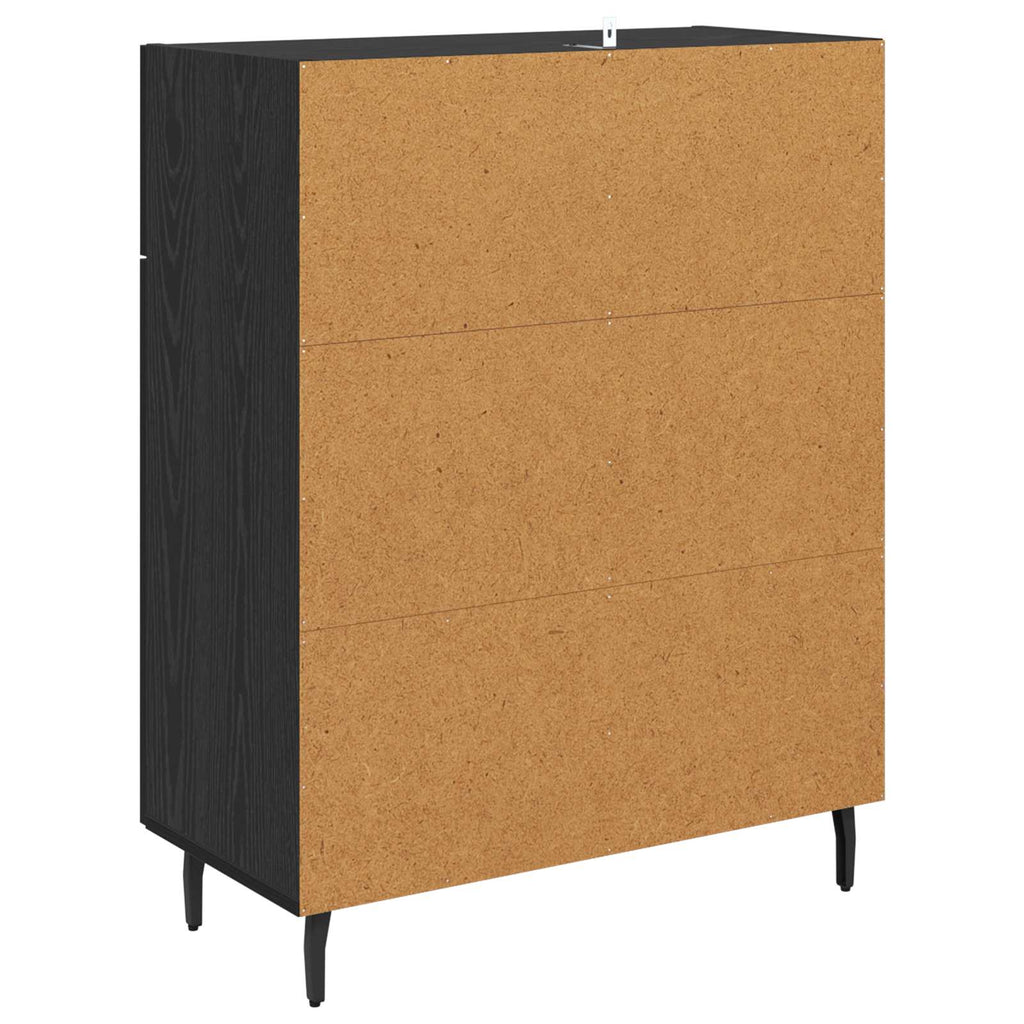 Vitrina Roble Negro 69,5 x 34 x 90 cm Madera contrachapada
