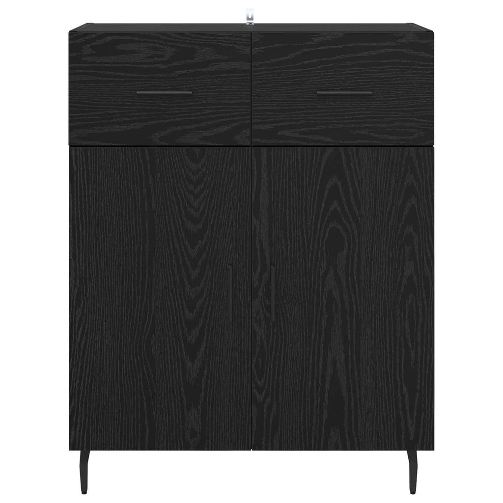 Vitrina Roble Negro 69,5 x 34 x 90 cm Madera contrachapada