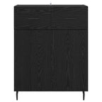 Vitrina Roble Negro 69,5 x 34 x 90 cm Madera contrachapada
