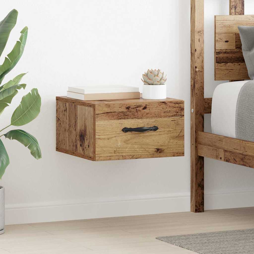 Armario de Noche con cajón 2 pcs Madera vieja 35 x 35 x 20 cm