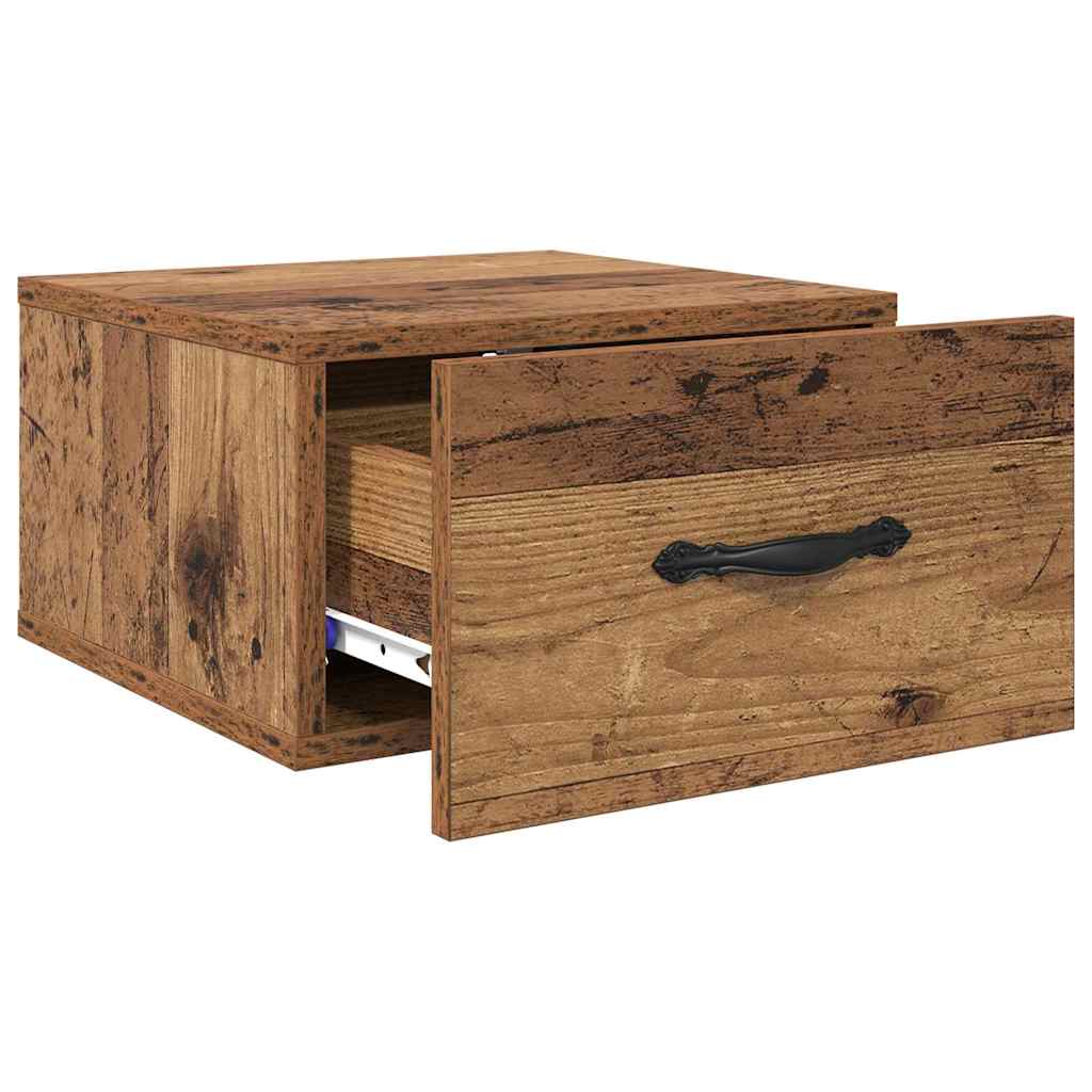 Armario de Noche con cajón 2 pcs Madera vieja 35 x 35 x 20 cm