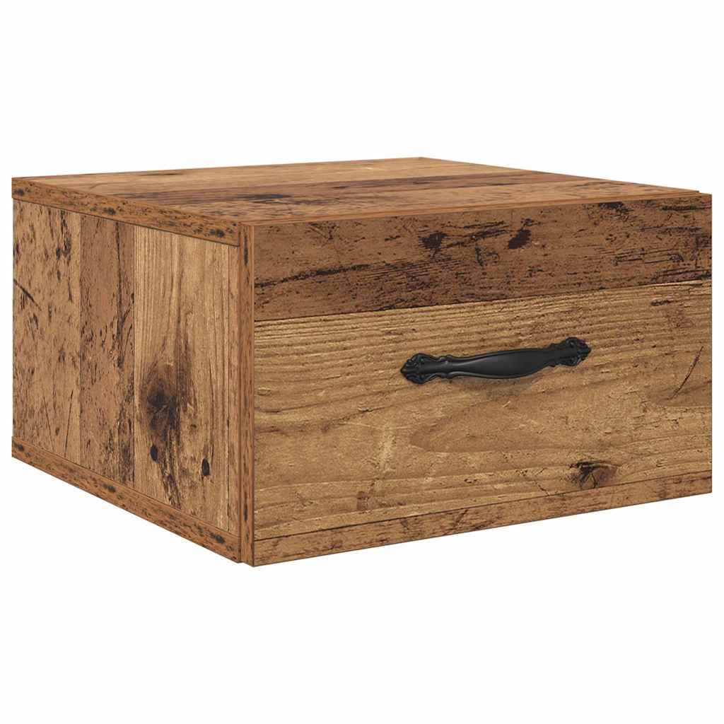 Armario de Noche con cajón 2 pcs Madera vieja 35 x 35 x 20 cm