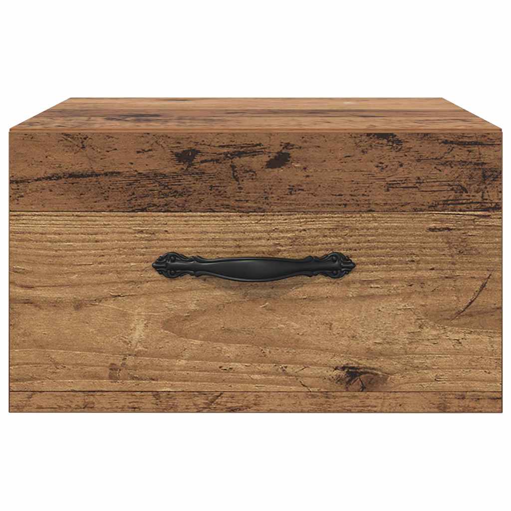 Armario de Noche con cajón 2 pcs Madera vieja 35 x 35 x 20 cm