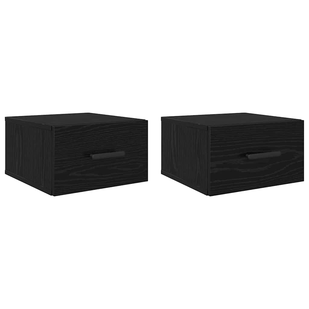 Armario de Noche 2 pcs Roble Negro 35 x 35 x 20 cm