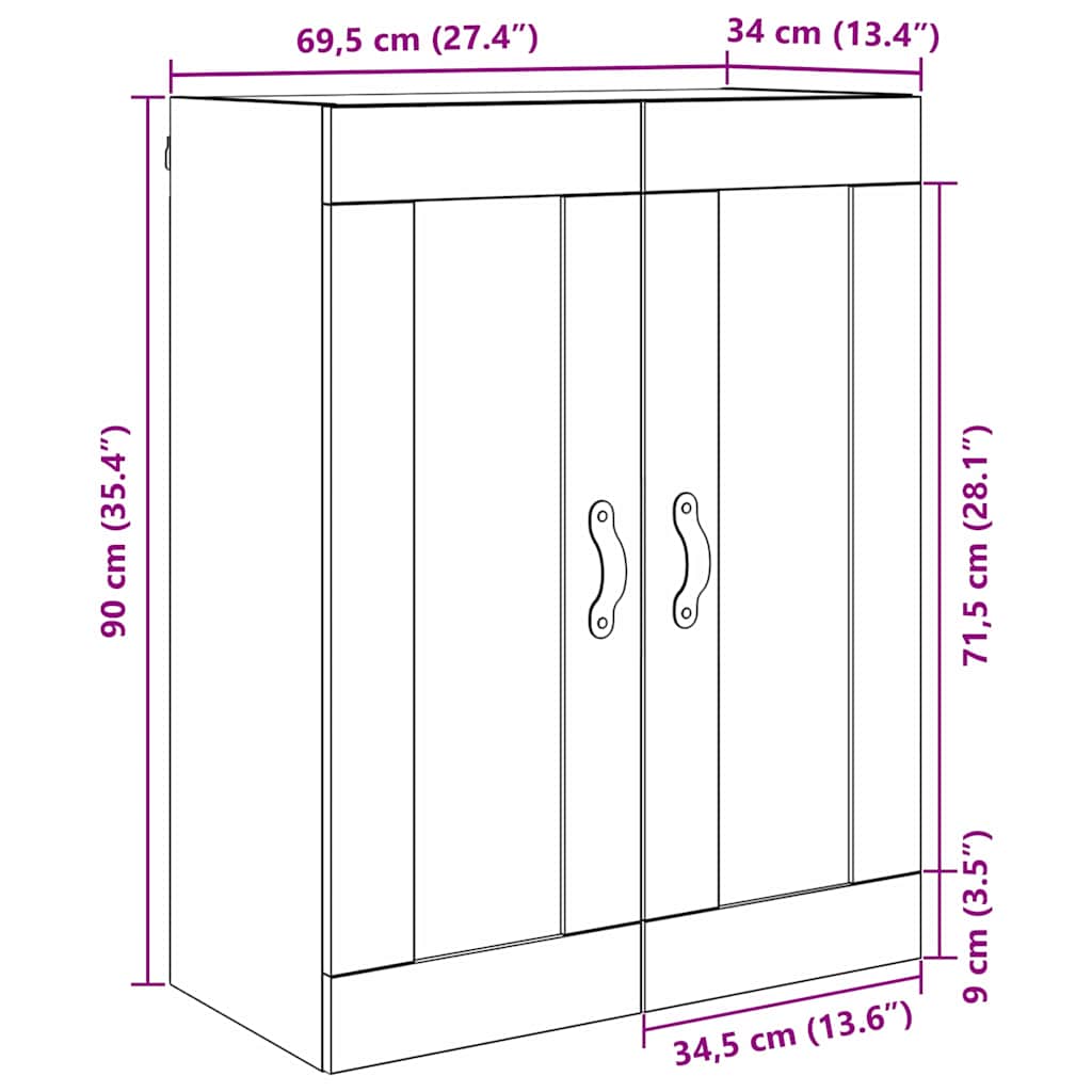 Armario de pared Madera Vieja 69,5 x 34 x 90 cm