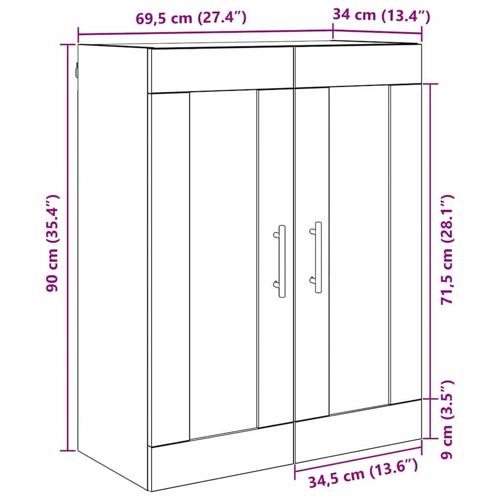 Armario de pared Madera Vieja 69,5 x 34 x 90 cm