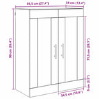 Armario de pared Roble artesanal 69,5 x 34 x 90 cm