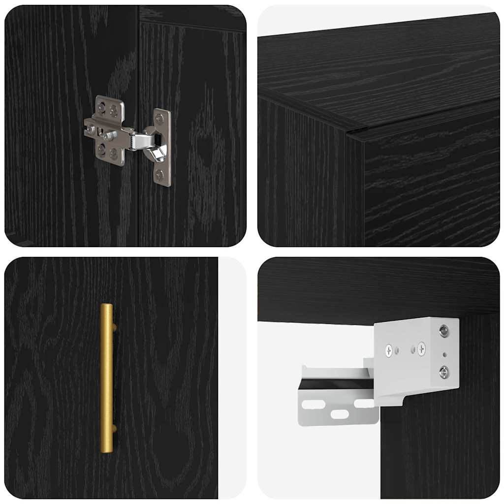 Armario de pared Roble Negro 69,5 x 34 x 90 cm