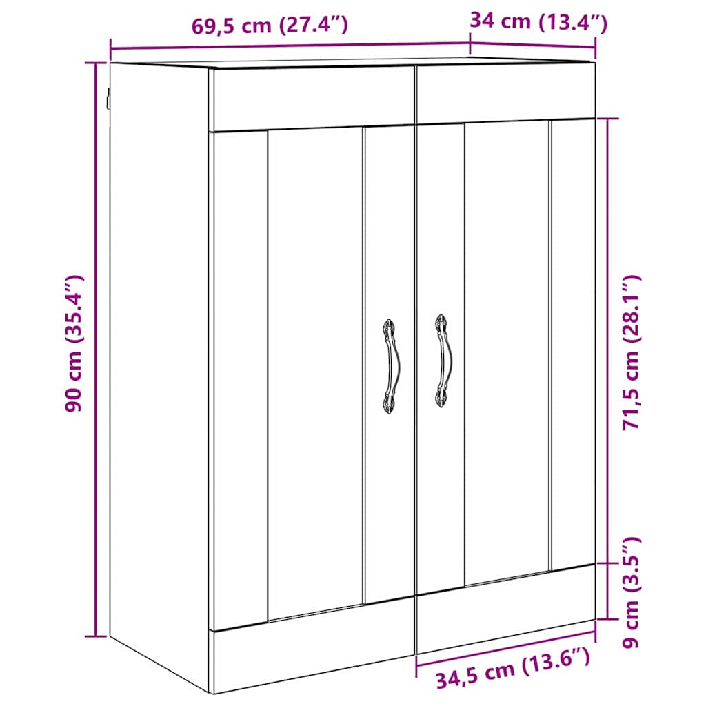 Armario de pared Madera Vieja 69,5 x 34 x 90 cm